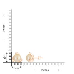 Angara Orecchini a perla dorata dei mari del sud in oro massiccio 14K