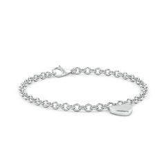 Pulsera apilable con charm corazón Angara de oro macizo de 14 quilates para mujer