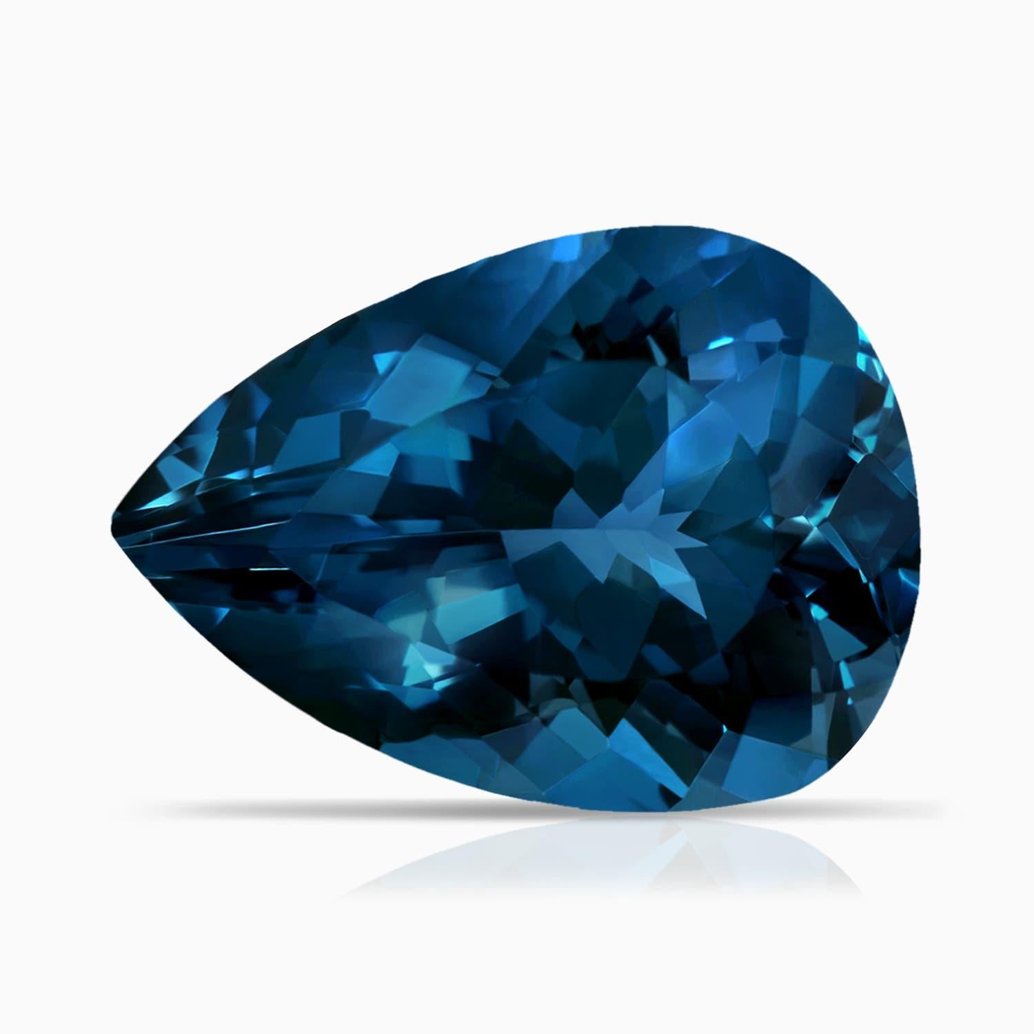 ANGARA GIA Certified Natural Solitaire London Blue Topaz Ring in 18K Yellow Gold 7