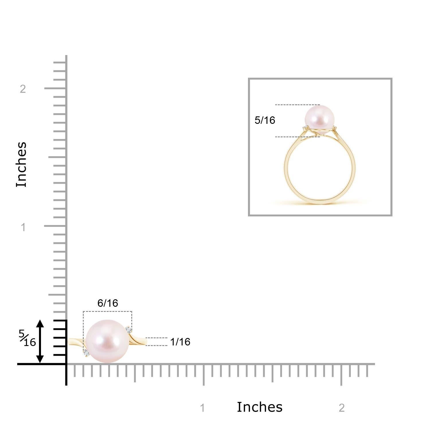 Bague bypass en or massif 14K avec perles de culture japonaises d'Akoya et diamants Angara Pour femmes en vente
