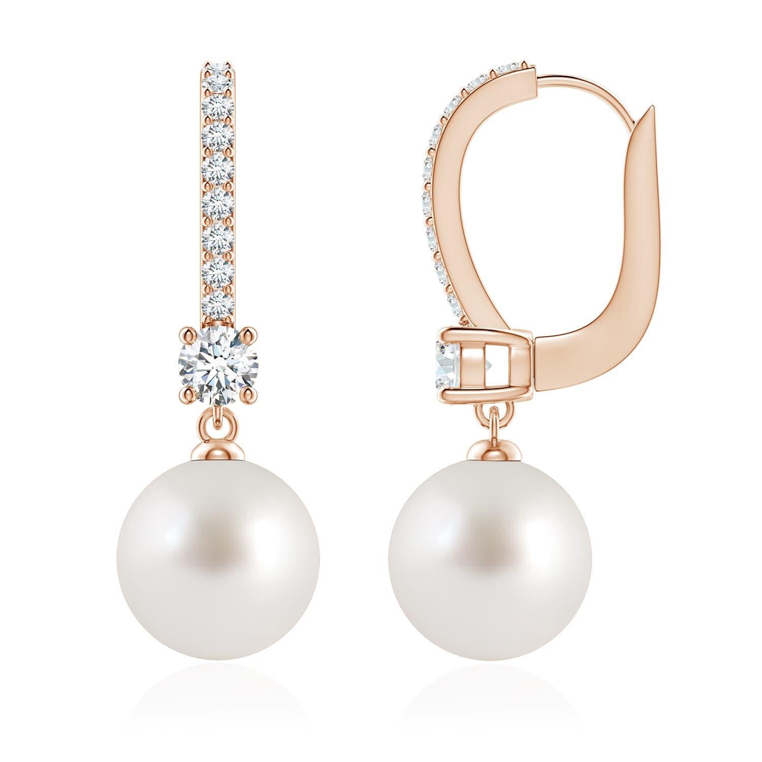 Donna Angara Orecchini a goccia con perle coltivate dei mari del Sud in oro 14K per donna in vendita