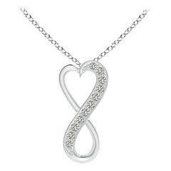 ANGARA Ciondolo a cuore infinito con diamante naturale da 0,05 carati in platino (K.K., I3)
