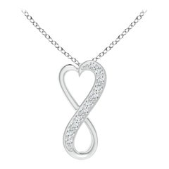 ANGARA Ciondolo a cuore infinito con diamante naturale da 0,05 carati in platino (G, VS2)