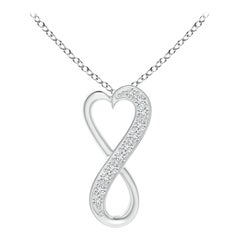 ANGARA Ciondolo a cuore infinito con diamante naturale da 0,05 carati in platino (H, SI2).