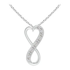 ANGARA Ciondolo a cuore infinito con diamante naturale da 0,05 carati in platino (I-J, I1-I2)
