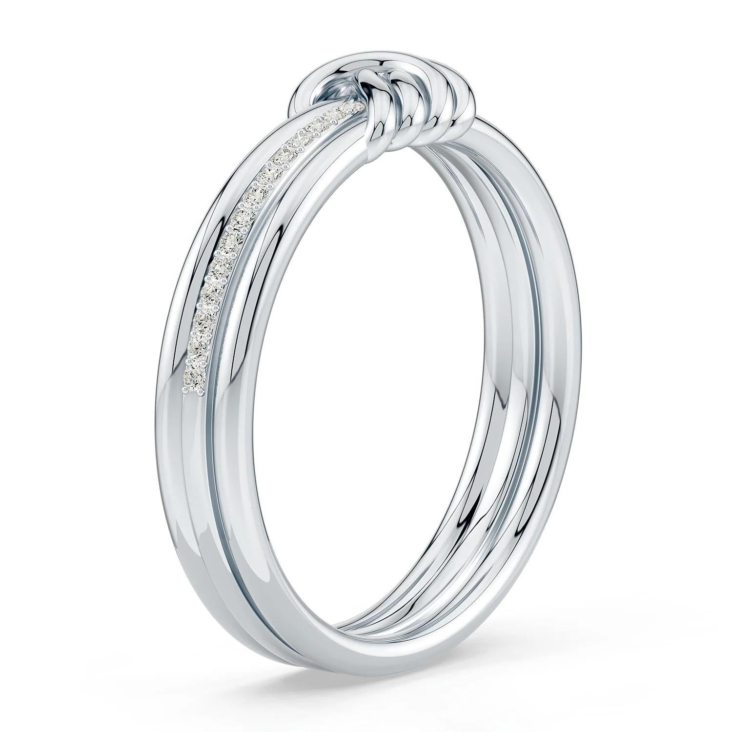 For Sale:  Angara Natural 0.075 Ctw. Diamond Knot Promise Ring in 14K White Gold For Women 2