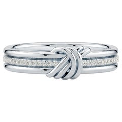 Angara Nature 0.075 Ctw. Bague Promise en or blanc 14 carats avec nœud de diamant pour femmes
