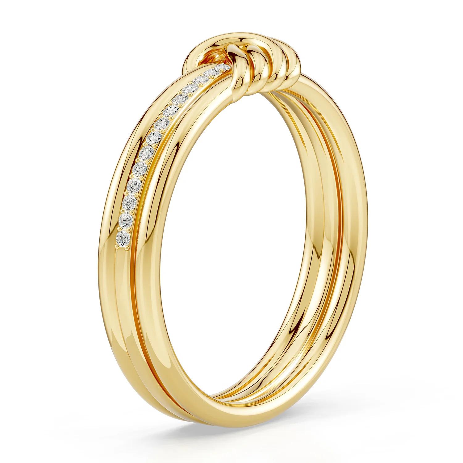 For Sale:  Angara Natural 0.075 Ctw. Diamond Knot Promise Ring in 14K Yellow Gold For Women 2