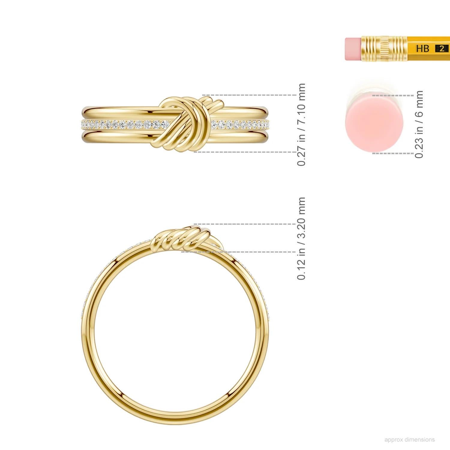 For Sale:  Angara Natural 0.075 Ctw. Diamond Knot Promise Ring in 14K Yellow Gold For Women 3