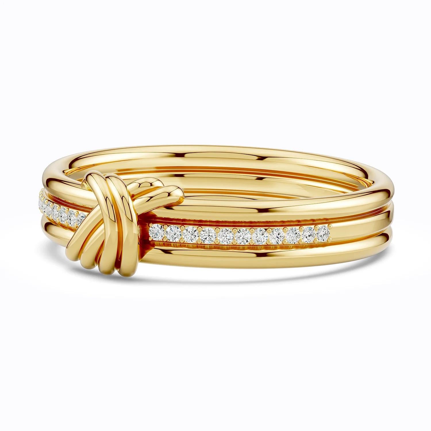 For Sale:  Angara Natural 0.075 Ctw. Diamond Knot Promise Ring in 14K Yellow Gold For Women 4