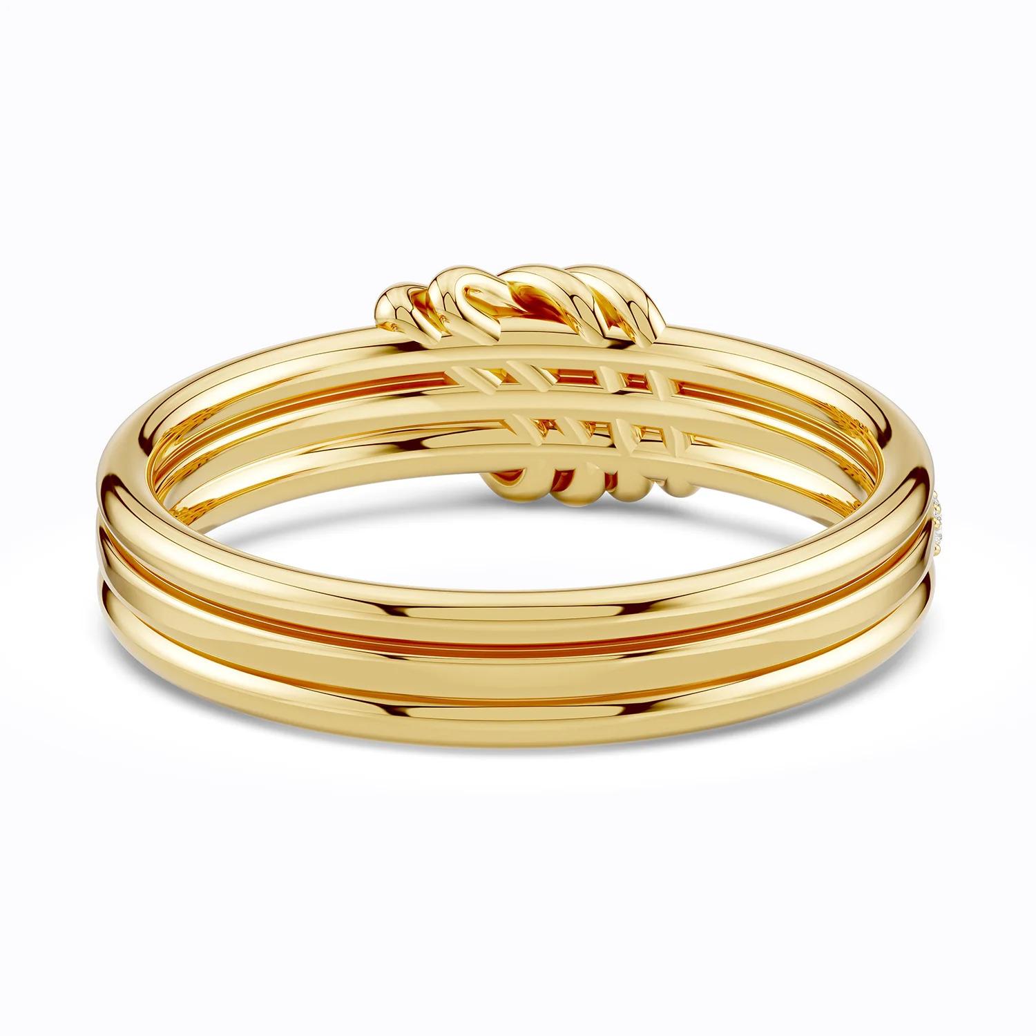 For Sale:  Angara Natural 0.075 Ctw. Diamond Knot Promise Ring in 14K Yellow Gold For Women 6