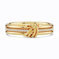 Angara Natural 0.075 Ctw. Diamond Knot Promise Ring in 14K Yellow Gold For Women
