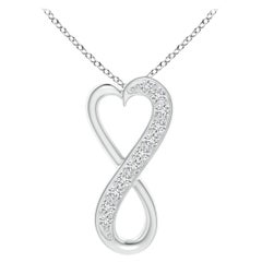 ANGARA Unendlichkeitsherz-Anhänger aus 14K Weißgold mit natürlichem 0,1cttw Diamanten (H, SI2)