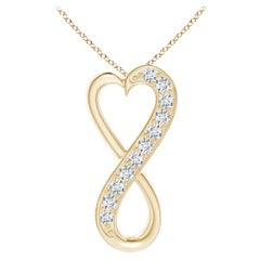 ANGARA Ciondolo a cuore infinito con diamante naturale da 0,2 carati in oro giallo 14K (G, VS2)