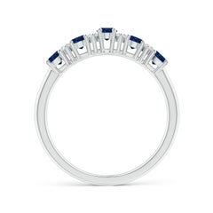 Anello nuziale con zaffiro blu e diamante Angara Nature da 1 carato in oro massiccio 14 carati