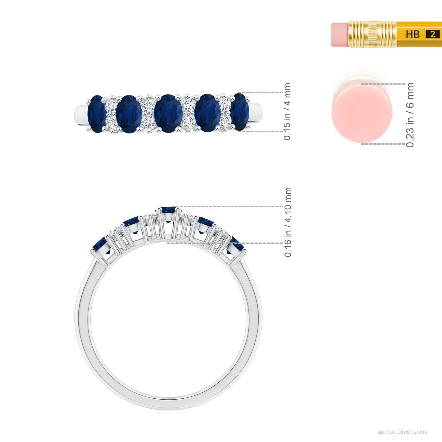 Angara natürlichen 1 ct blauer Saphir und Diamant Ehering in 14K massivem Gold im Angebot 2