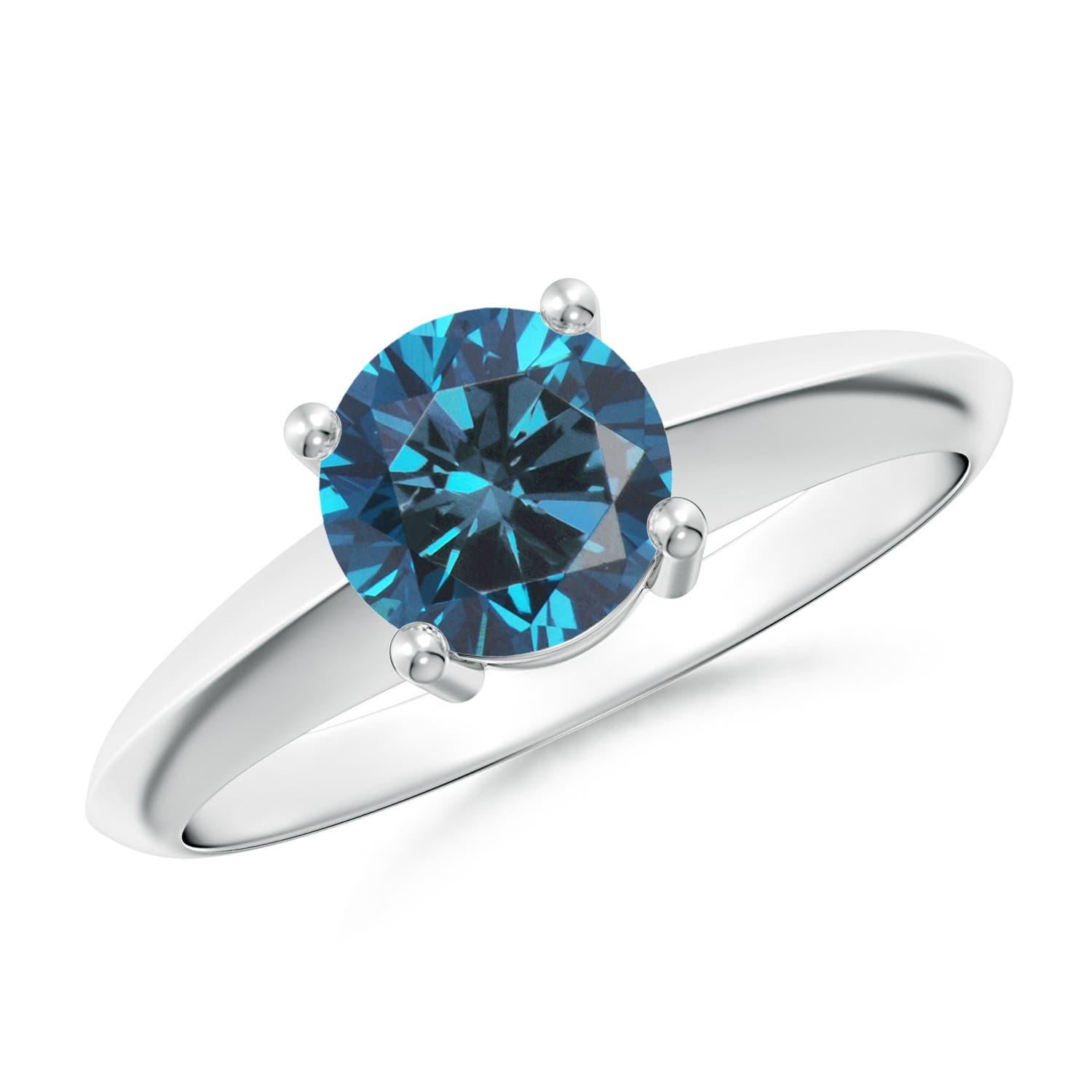 Angara Natural 1 ct Enhanced Blue Diamond Solitär Verlobungsring in 14K Gold Damen im Angebot