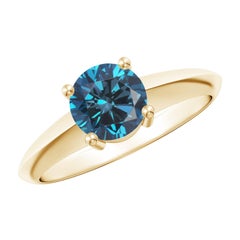 Angara Natural 1 ct Enhanced Blue Diamond Solitär Verlobungsring in 14K Gold