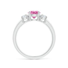 Angara Natural 1 ct Pink Sapphire and Diamond Engagement Ring in 14K Solid Gold