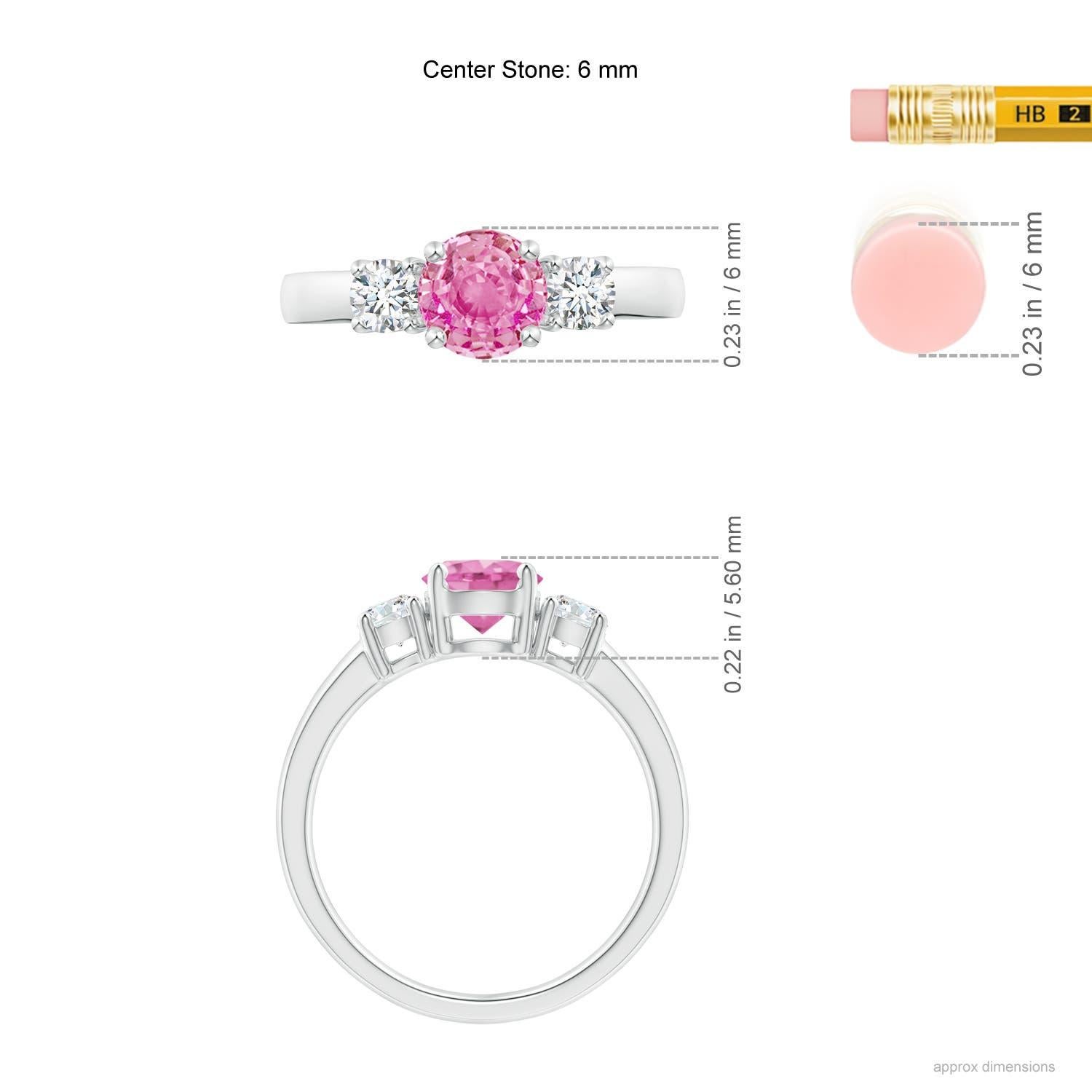 Angara Natural 1 ct Pink Sapphire and Diamond Engagement Ring in 14K Solid Gold In New Condition For Sale In Los Angeles, CA