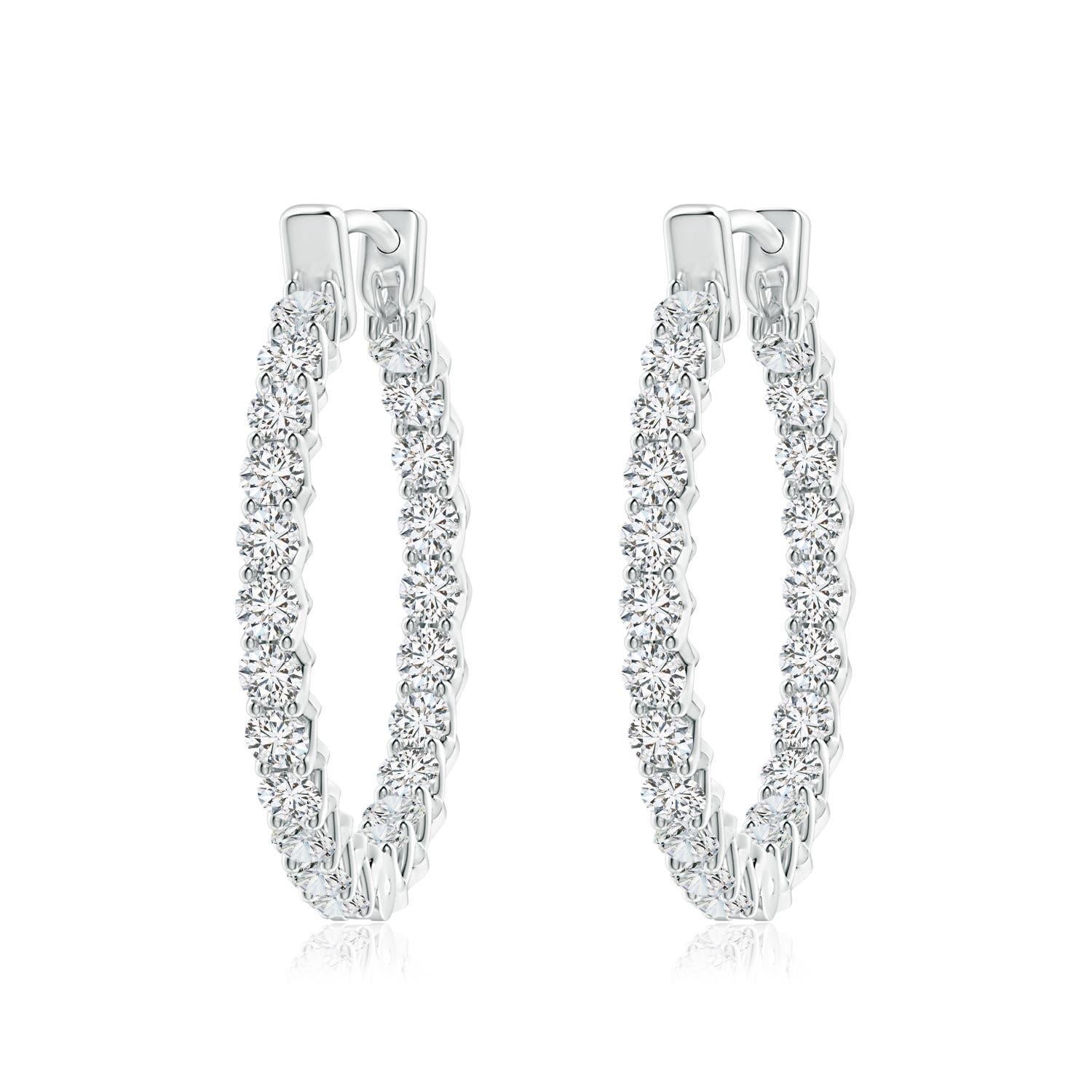 Angara Orecchini a cerchio per l'eternità con diamante naturale da 1,01 carati in oro 14K In condizioni Nuovo in vendita a Los Angeles, CA