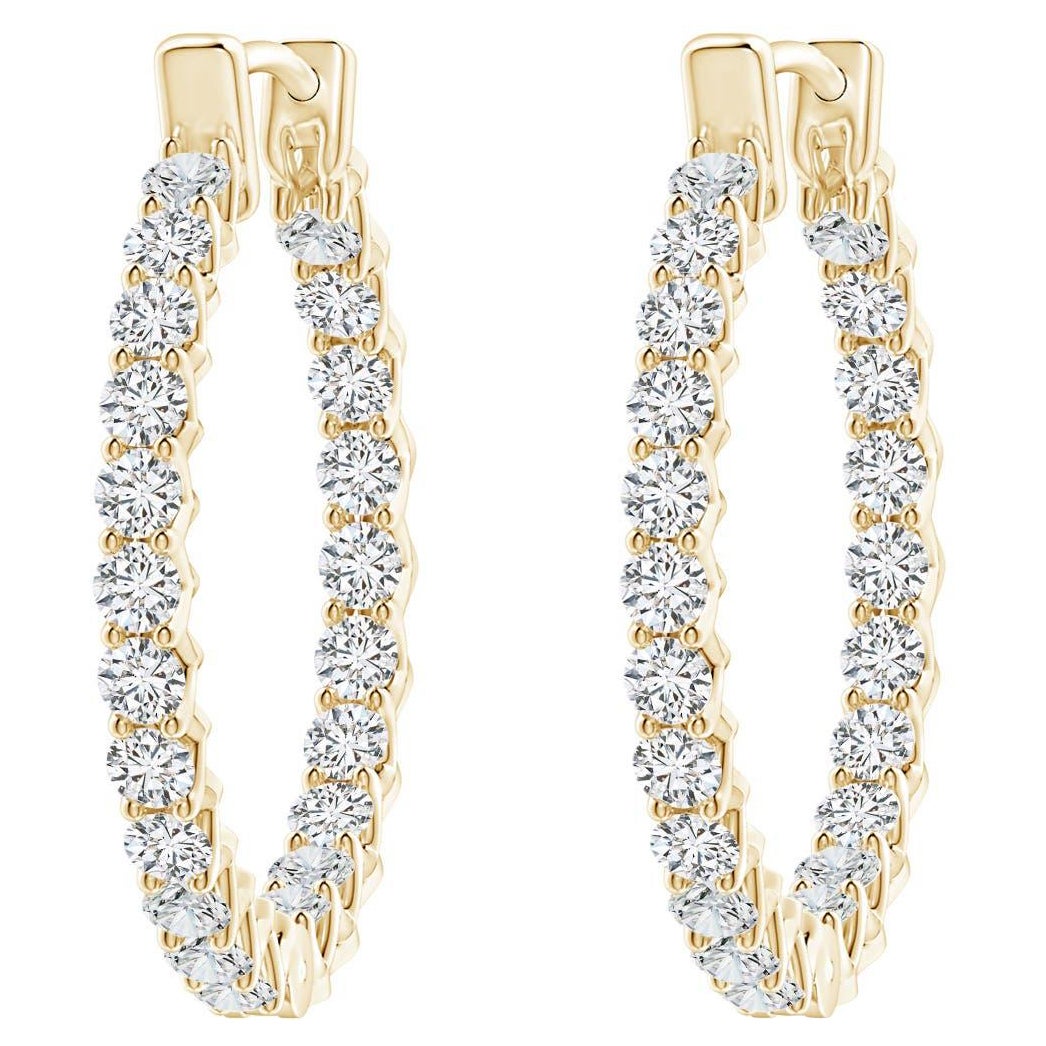 Angara Orecchini a cerchio per l'eternità con diamante naturale da 1,01 carati in oro 14K in vendita