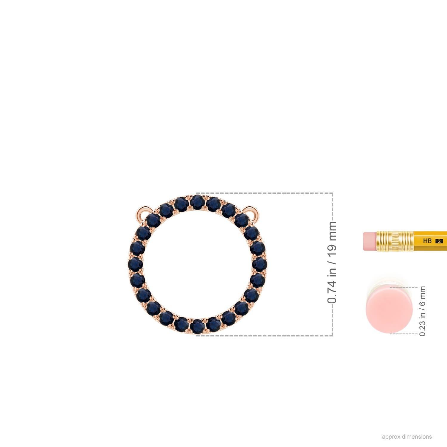 Moderno Ciondolo a cerchio per l'eternità con zaffiro blu da 1,2 carati di Angara in oro rosa 14K in vendita