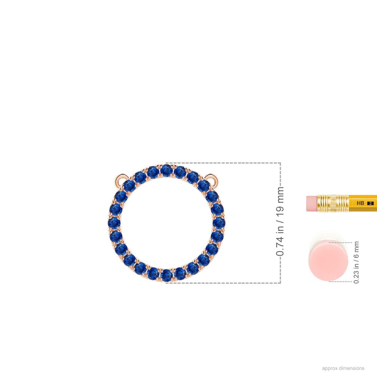Moderno Ciondolo a cerchio per l'eternità con zaffiro blu da 1,2 carati di Angara in oro rosa 14K in vendita