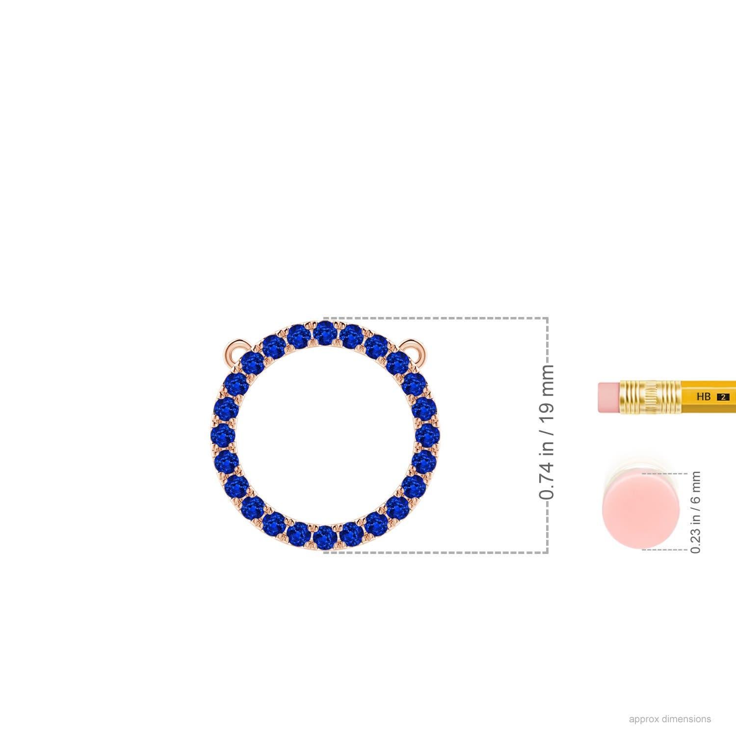 Moderno Ciondolo a cerchio per l'eternità con zaffiro blu da 1,2 carati di Angara in oro rosa 14K in vendita
