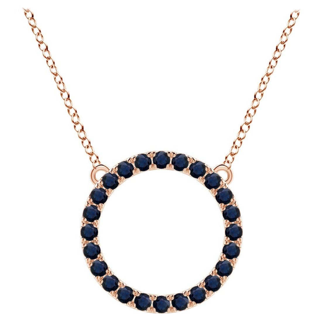 Angara Nature 1.2 ct Blue Sapphire Circle Eternity Pendentif en or rose 14K