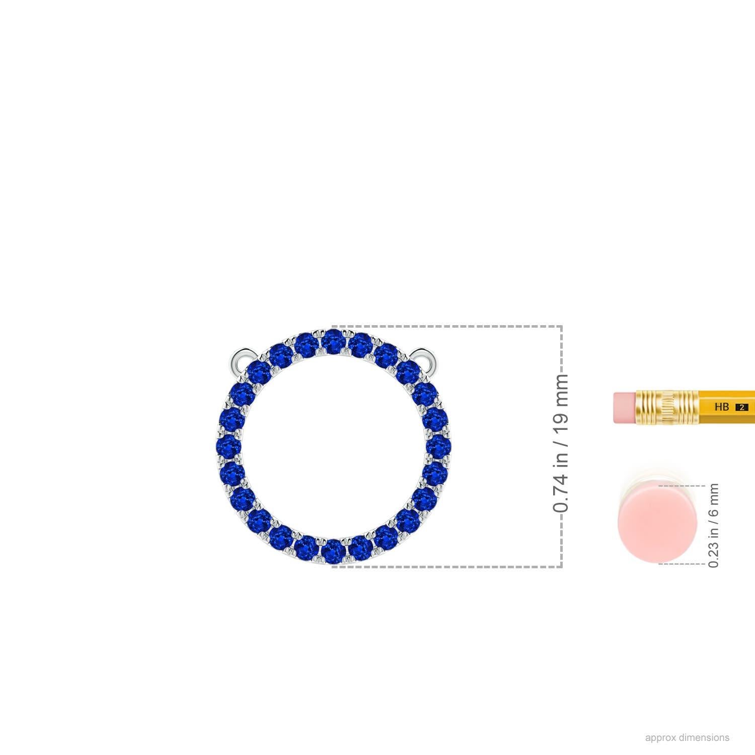 Moderno Ciondolo a cerchio per l'eternità con zaffiro blu naturale da 1,2 carati di Angara in oro bianco 14 carati in vendita