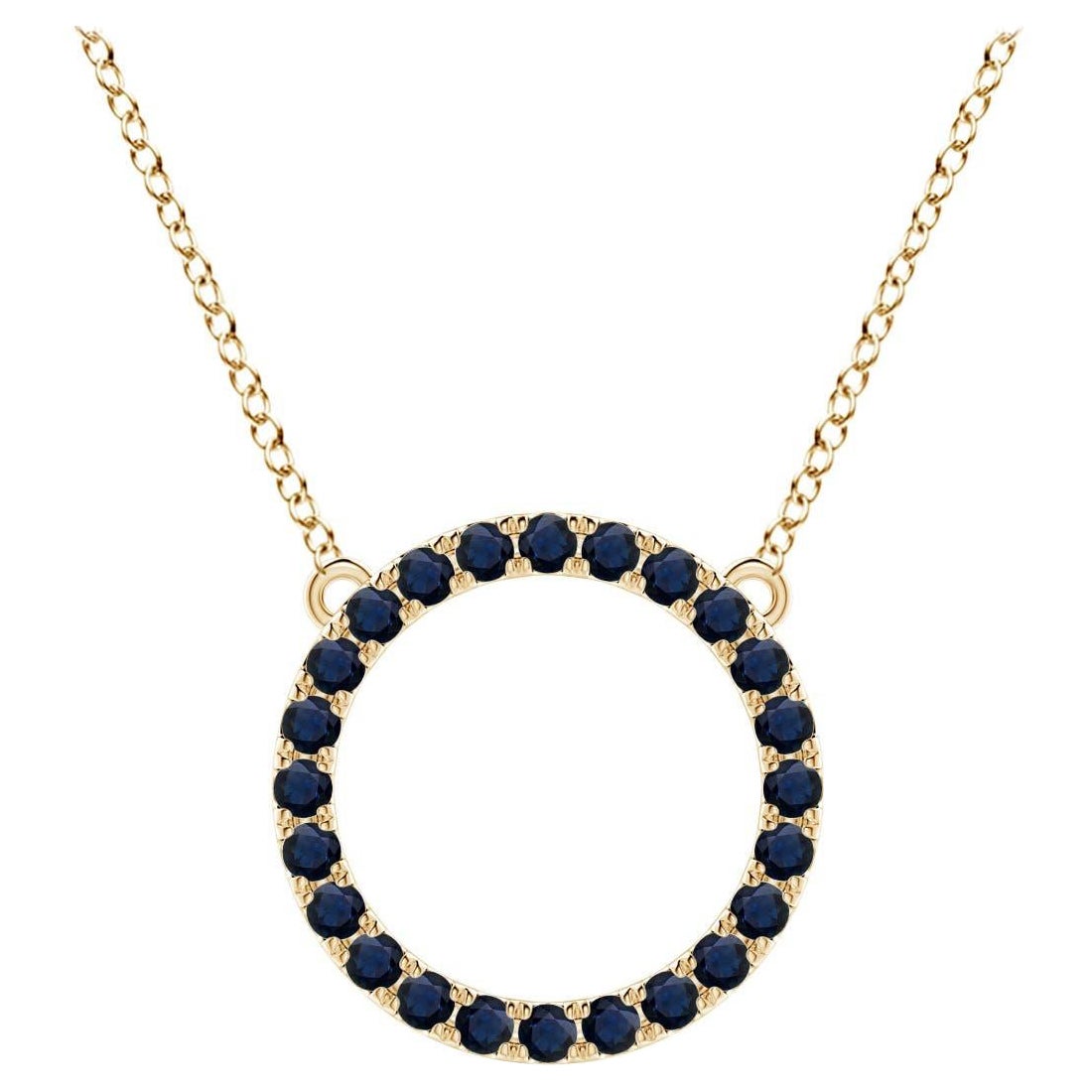 Angara Nature 1.2 ct Blue Sapphire Circle Eternity Pendentif en or jaune 14K