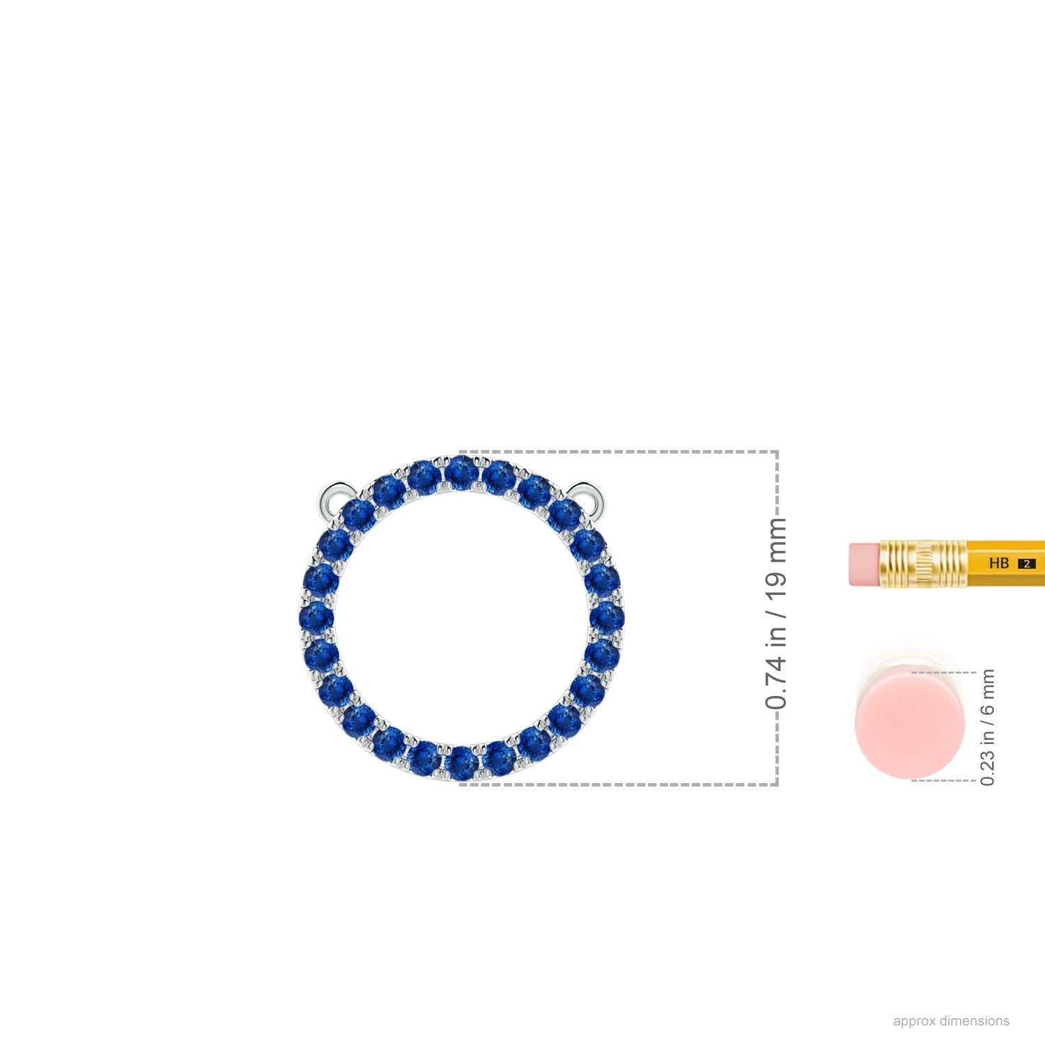 Moderno Ciondolo a forma di cerchio aperto con zaffiro blu da 1,2 carati di Angara in platino in vendita