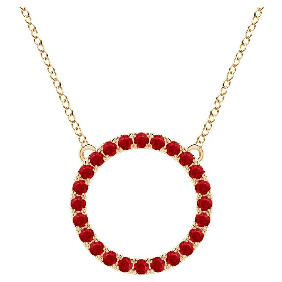 Angara Natural 1.2 ct Ruby Open Circle Eternity Pendant in 14K Solid Gold