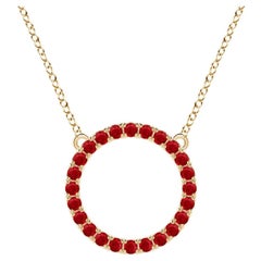 Angara Nature 1.2 ct Ruby Open Circle Eternity Pendentif en or massif 14K