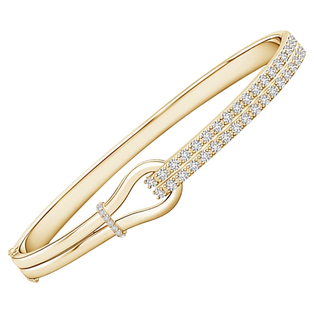 Angara Pulsera de nudo del amor con diamantes naturales de 1,26 ct en oro macizo de 14 quilates