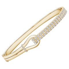 Angara Pulsera de nudo del amor con diamantes naturales de 1,26 ct en oro macizo de 14 quilates
