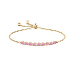 Bracelet Tennis Bolo en or 14K Angara Nature 1.26ct Pink Sapphire and Diamond