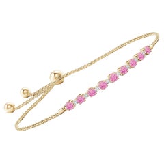 Angara Natural 1,26ct Pink Sapphire und Diamant Tennis Bolo Armband in 14K Gold