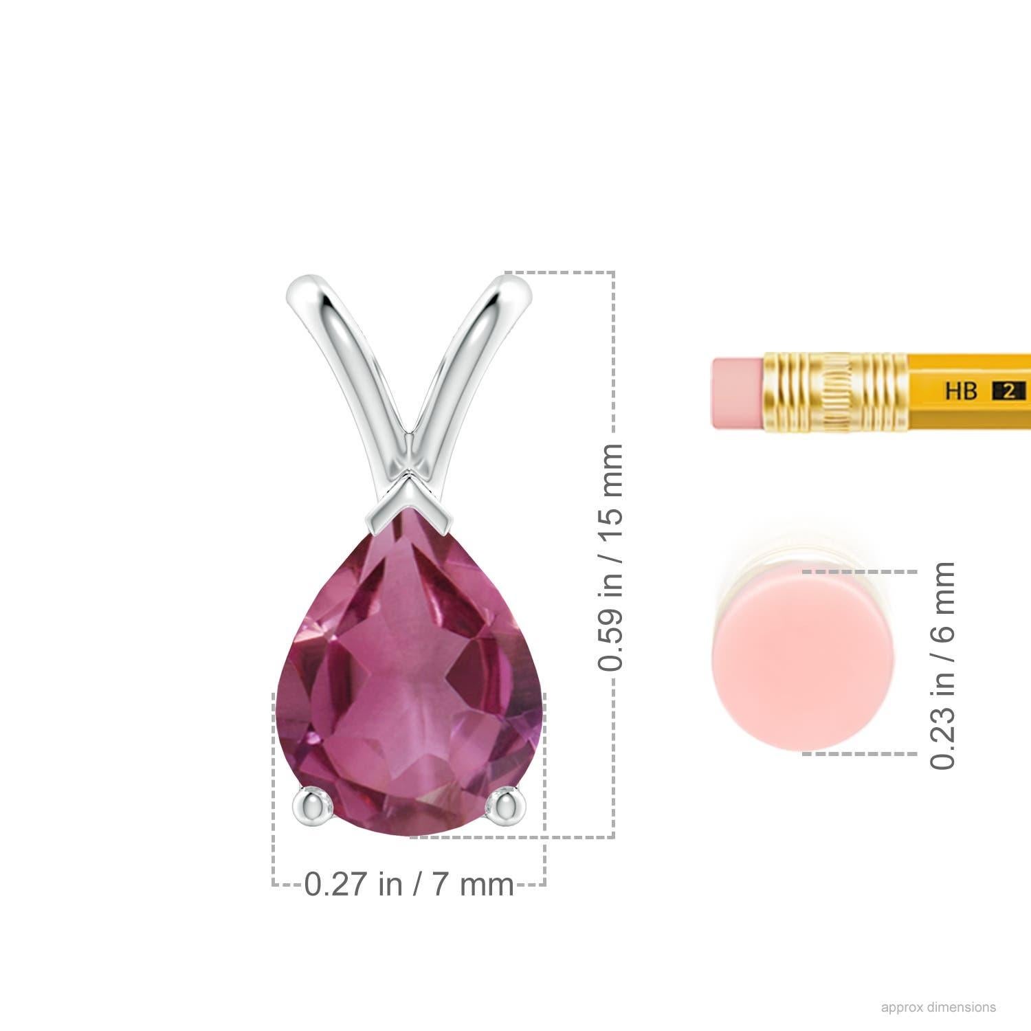 Pear Cut Angara Natural 1.35ct Pink Tourmaline Solitaire Pendant in 14K Solid Gold For Sale