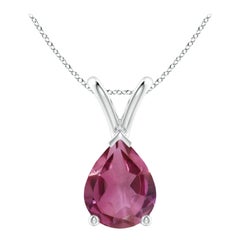 Angara Natural 1.35ct Pink Tourmaline Solitaire Pendant in 14K Solid Gold