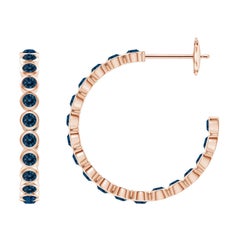 Angara Natürlicher 1,44 ct Londoner Blautopas Innen-außen-Reifen-Ohrringe aus 14K Gold