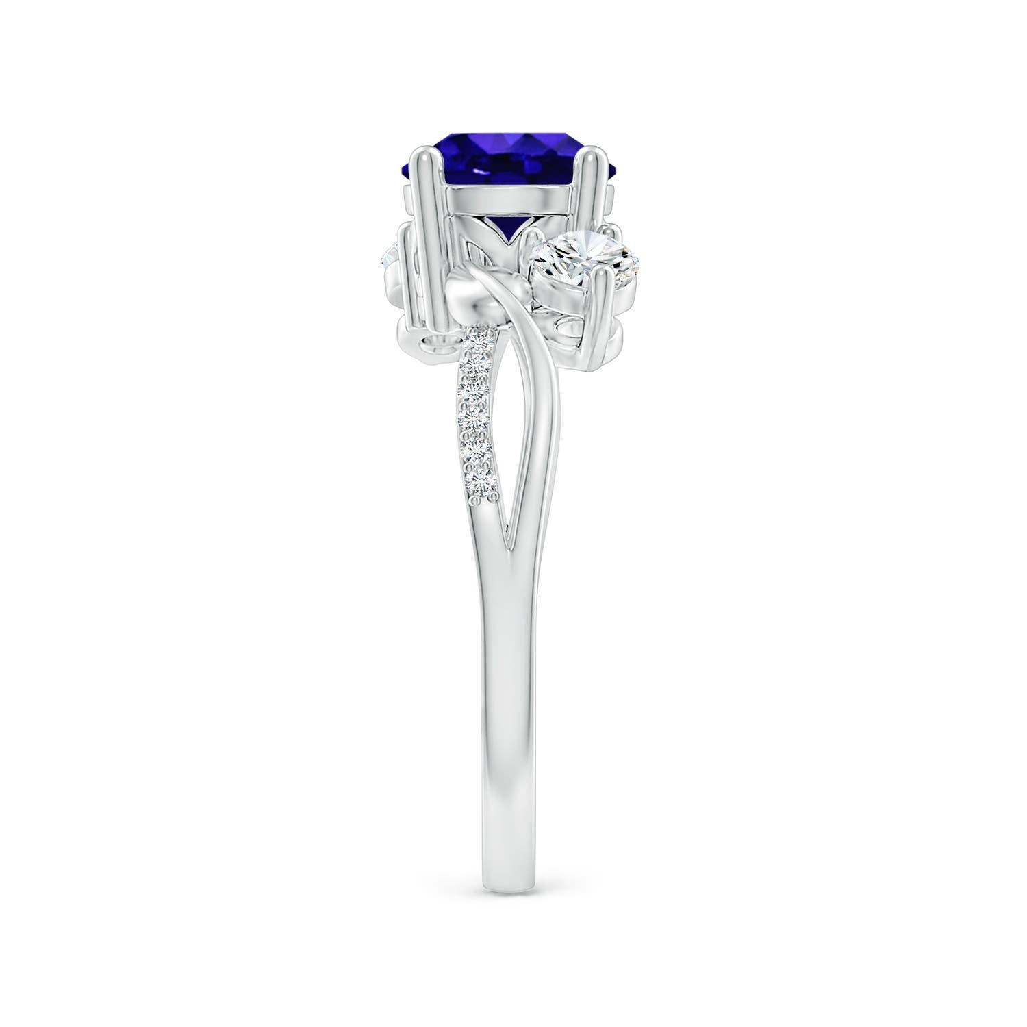 Angara natürlichen 1,45 ct Tansanit und Diamant Twisted Vine Ring in 14K Solid Gold im Zustand „Neu“ im Angebot in Los Angeles, CA