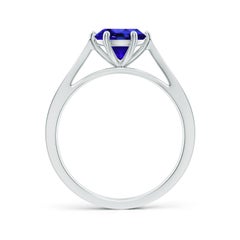 Angara Natural 1.45 ct Tanzanite Solitaire Ring with Diamonds in 14K Solid Gold