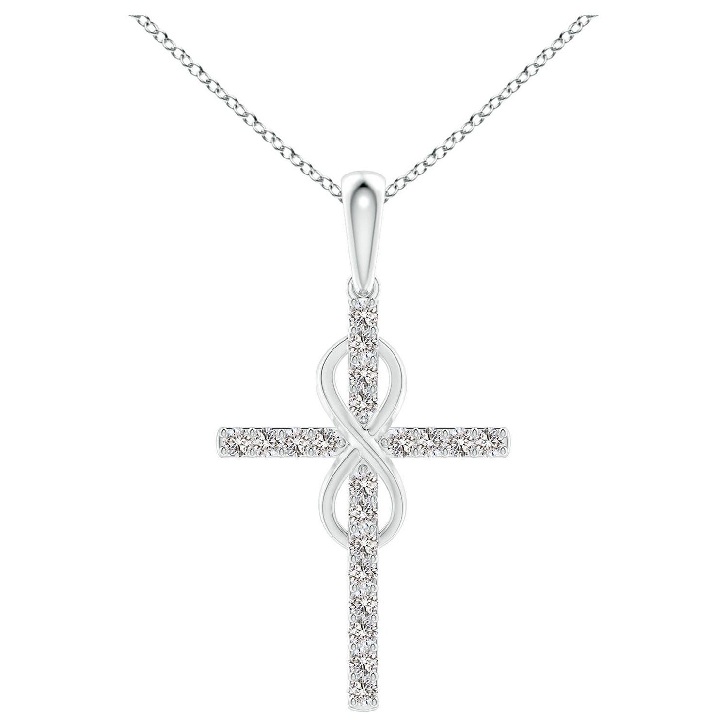 Colgante Cruz e Infinito de Diamantes Angara Natural de 1,48 ct en Platino para Mujer