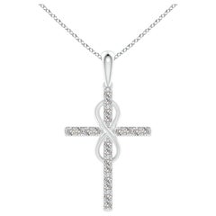 Colgante Cruz e Infinito de Diamantes Angara Natural de 1,48 ct en Platino para Mujer