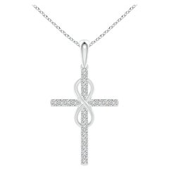 Colgante Cruz e Infinito de Diamantes Angara Natural de 1,48 ct en Platino para Mujer