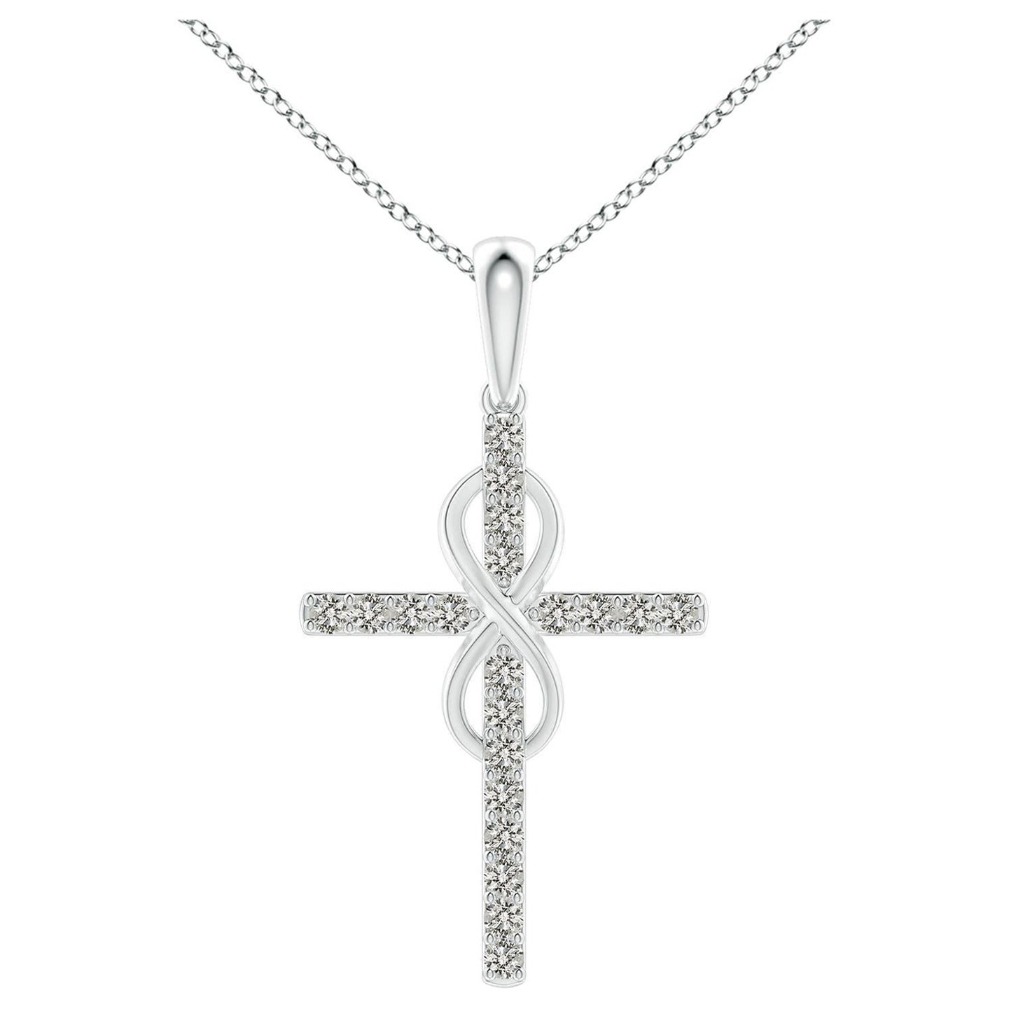 Colgante Cruz e Infinito de Diamantes Angara Natural de 1,48 ct en Platino para Mujer
