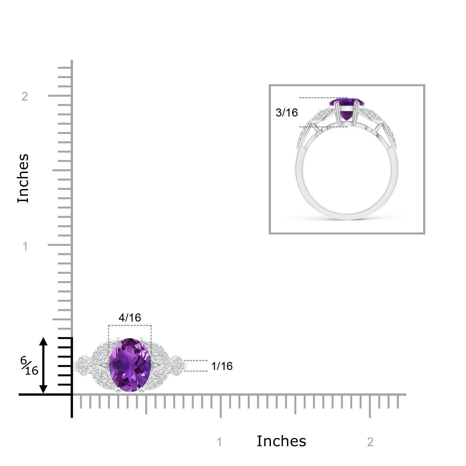 Angara natürlichen 1,6 ct Amethyst und Diamant Blume Petal Ring in 14K massivem Gold im Zustand „Neu“ im Angebot in Los Angeles, CA