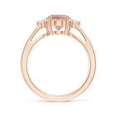 Angara Anello solitario con morganite naturale da 1,65 carati e diamante in oro massiccio 14K